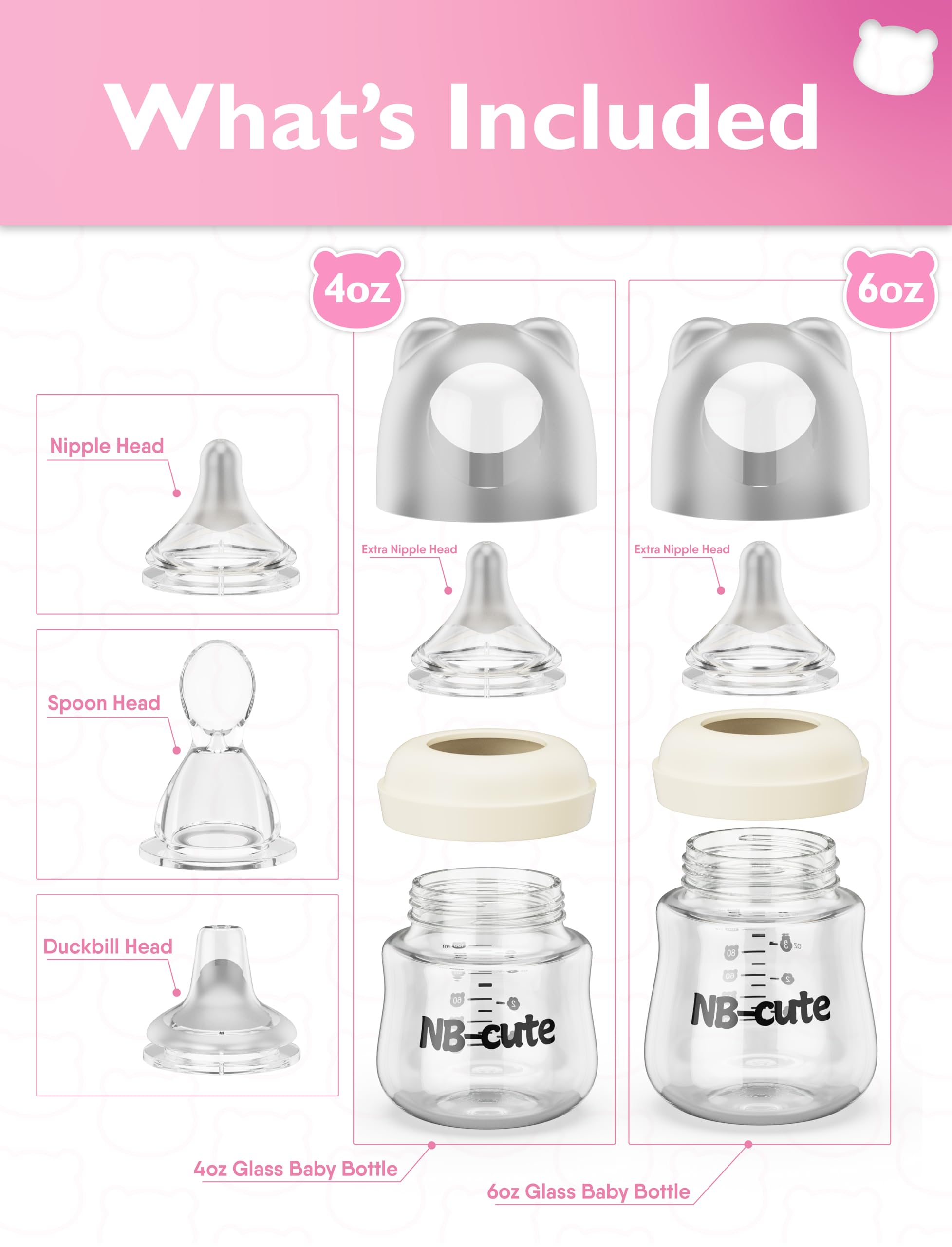 NB-cute heat-resistant borosilicate glass for durable use
