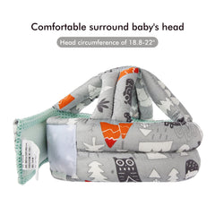 NC Baby Safety Helmet, Grey Forest, back view showing cushioned interior and snug strap
