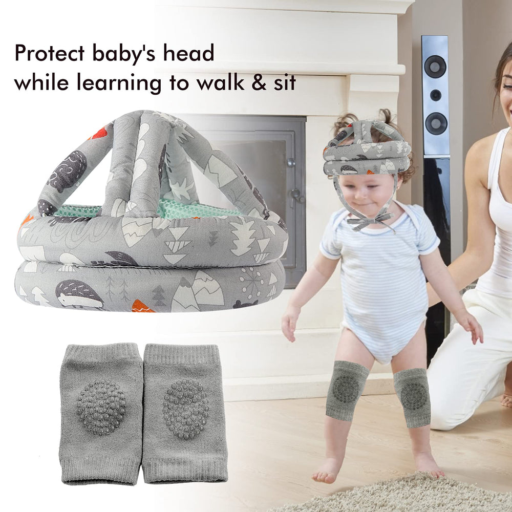 NC Baby Safety Helmet on toddler during walk shows lightweight comfort and freedom of movement