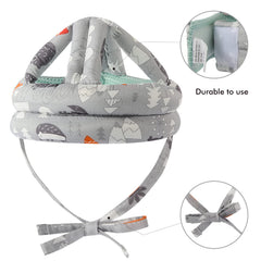 NC Baby Safety Helmet, Grey Forest, side view highlights adjustable fit for growing heads