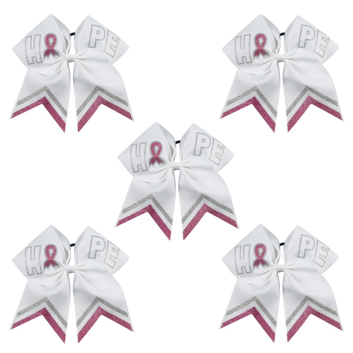 NCMAMA baby cheer bows in pink glitter five-piece set for easy outfit matching