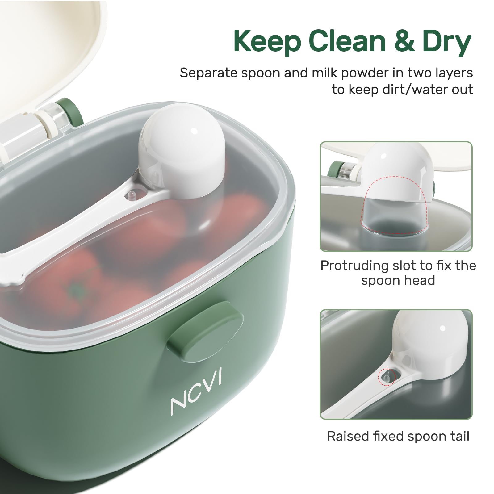 NCVI compact travel box fits easily in bags for on-the-go feeding.