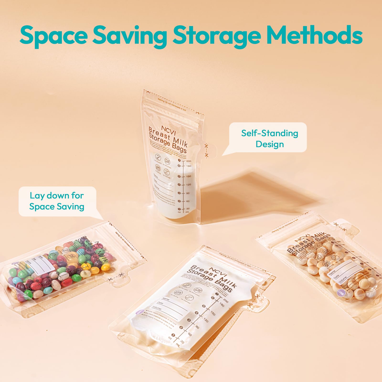 NCVI BPA-free, food-grade material ensures safe milk storage.