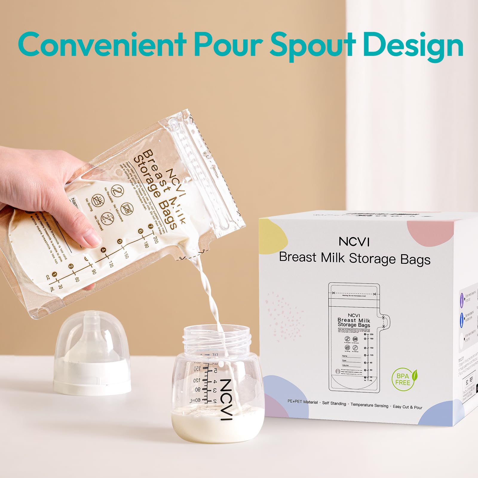 NCVI space-saving design lets bags stand or lie flat for fast defrost.