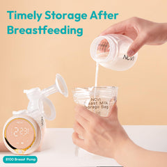 NCVI bag with temperature sensor helps gauge milk temperature before use.