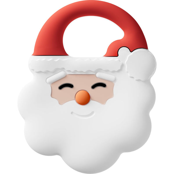 NCVI Christmas teether front view, safe silicone for gentle gum comfort.
