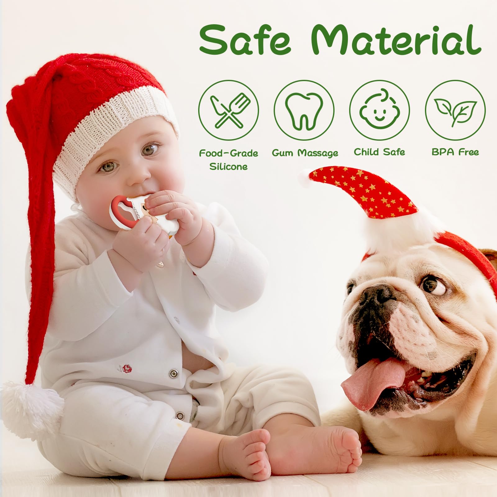 NCVI Christmas teether packaging displayed as a festive baby gift idea.