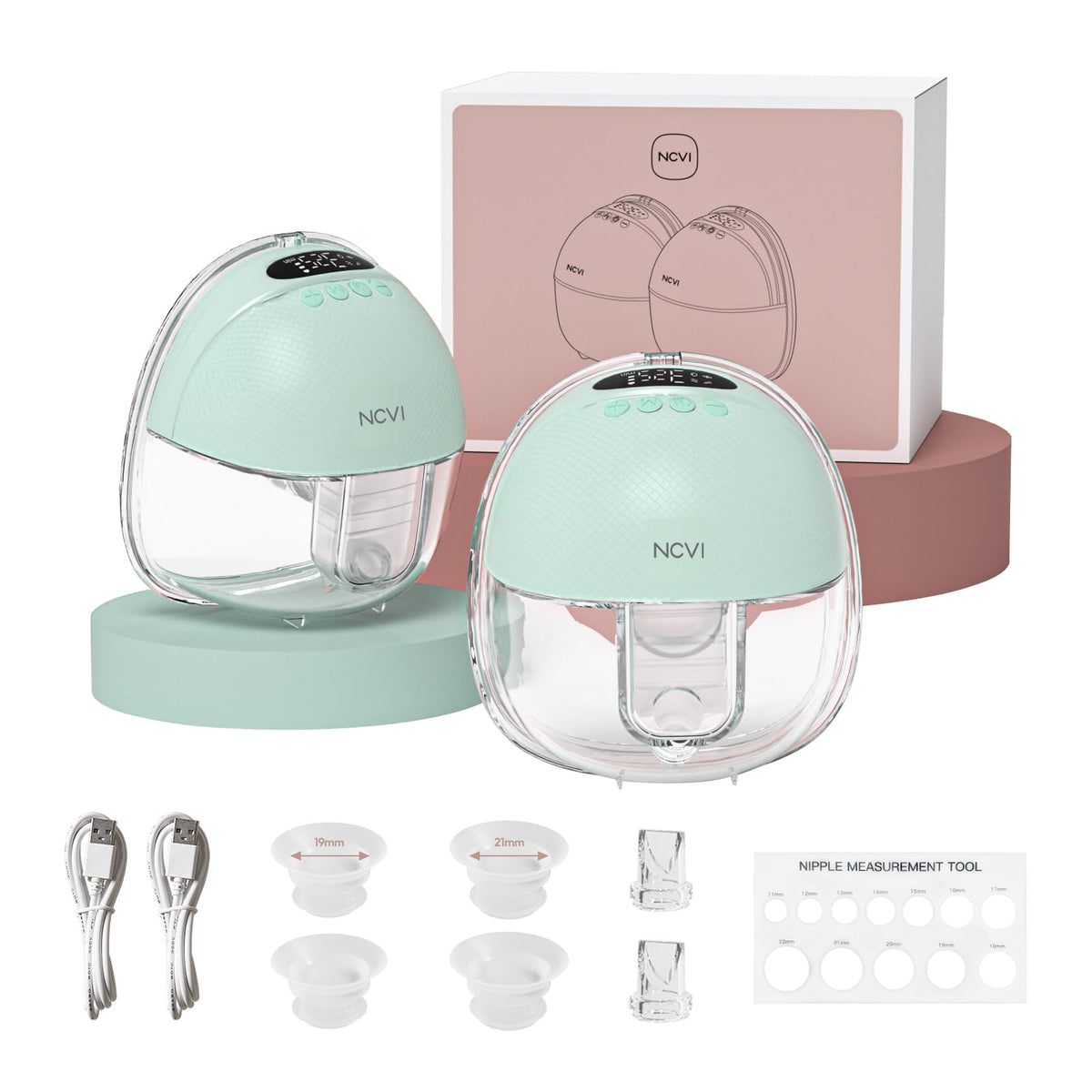 NCVI hands-free wearable pump in the bra for discreet pumping during busy days.