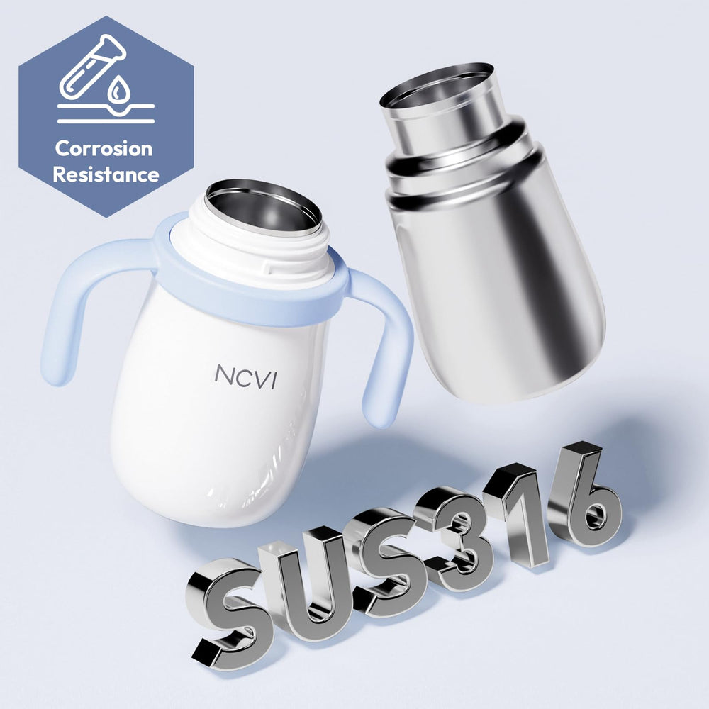 NCVI anti-splash straw blue cup preventing spills during use