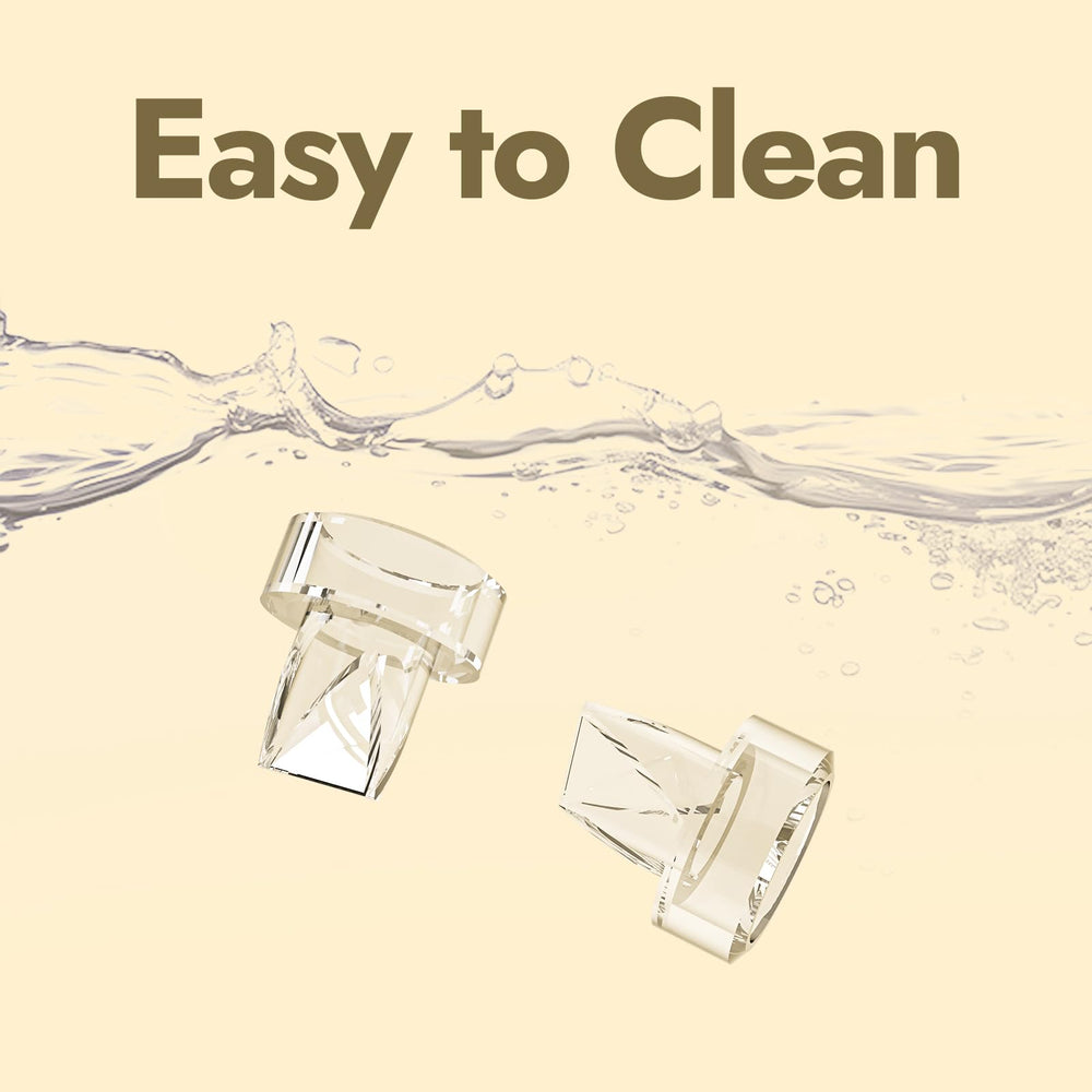NCVI wearable breast pump accessory pack showing replacement valves for on-the-go pumping