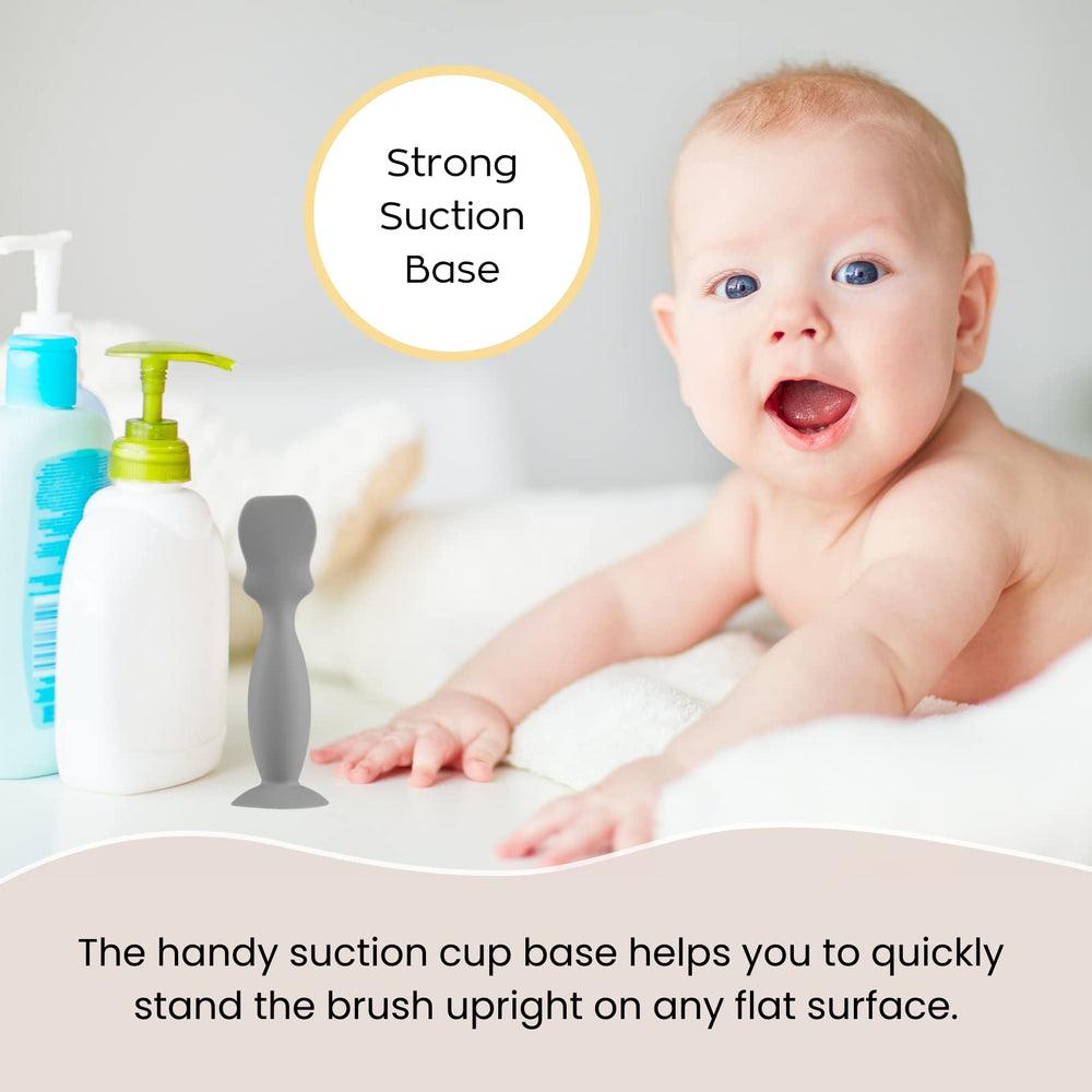 Nearbyme diaper cream brush gray handle is compact and portable.