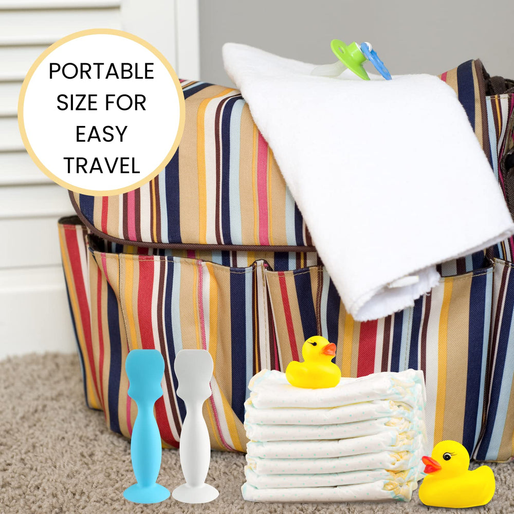 Nearbyme travel-friendly brush fits in a diaper bag.