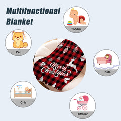 Neatee Living Christmas Baby Throw Blanket edge stitch detail for durable edges
