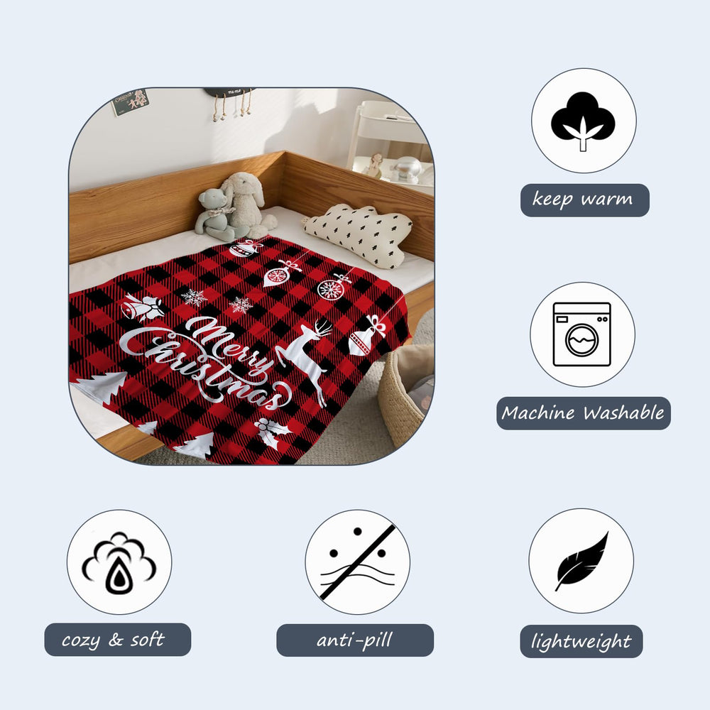 Neatee Living Christmas Baby Throw Blanket packaged as a gift-ready present