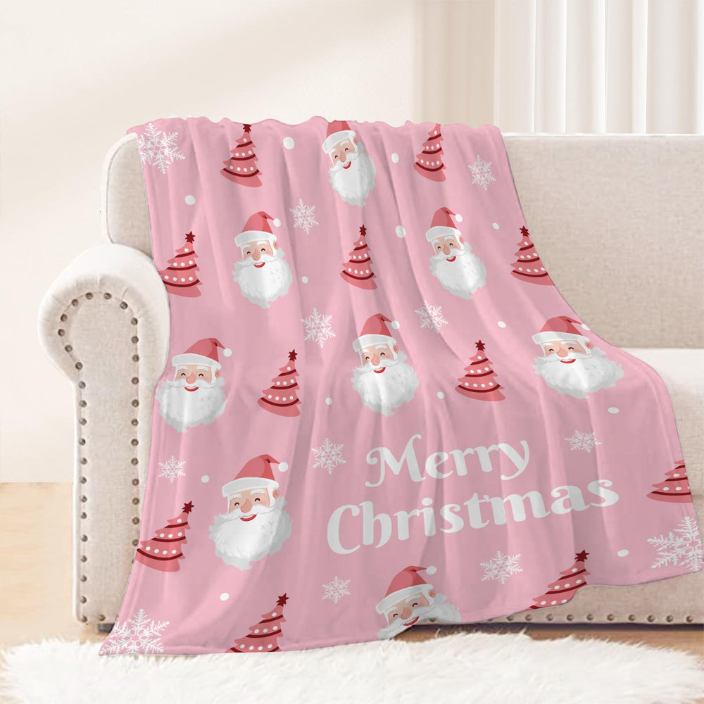 Neatee Living pink Santa pattern kids blanket for warm cozy playtime
