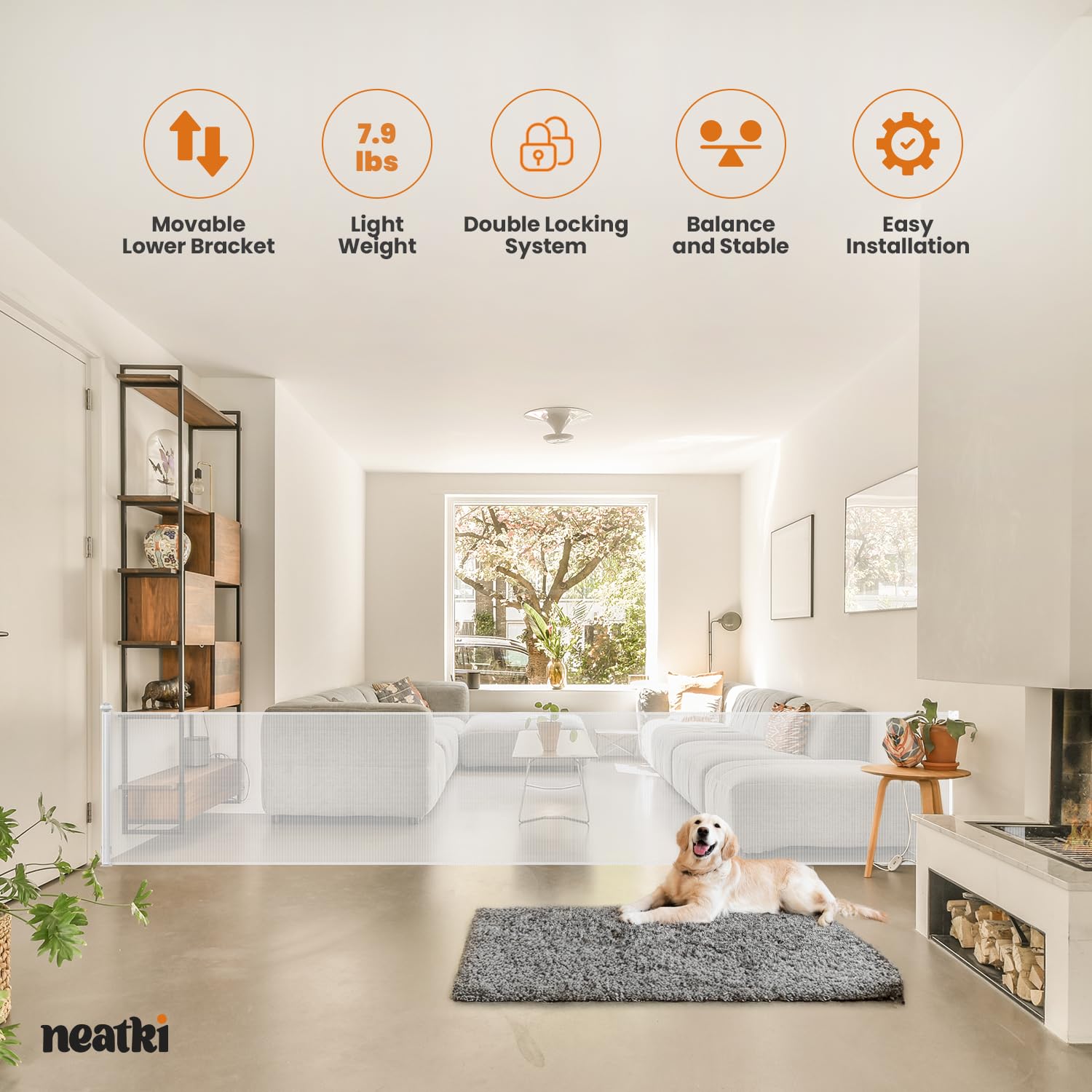 Neatki stick-on wall setup enables quick, tool-free installation for renters.