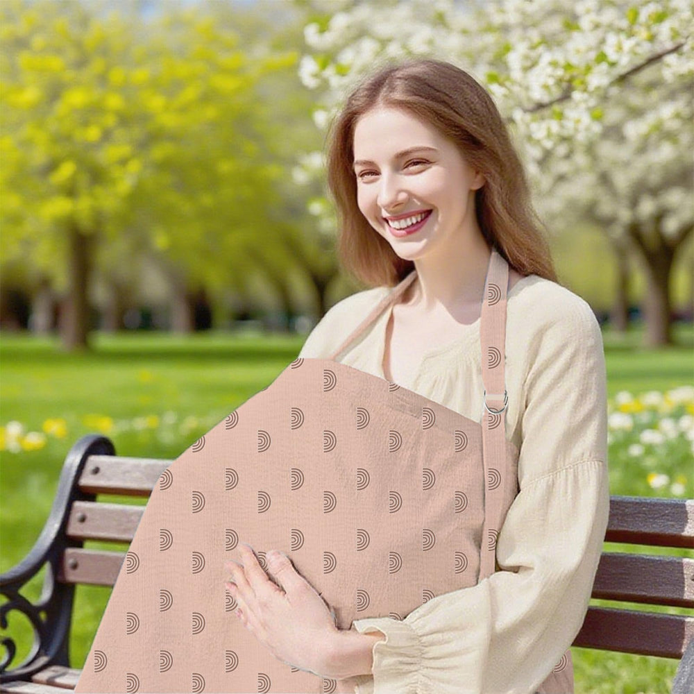 Neblueum nursing cover with arch neckline and soft fabric for comfortable breastfeeding.