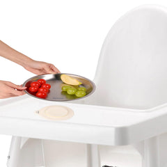 Neeni open design plate encourages variety as toddler explores foods