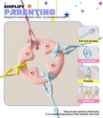 Neepanda pacifier clip blue trio pack helps prevent drops during playtime.