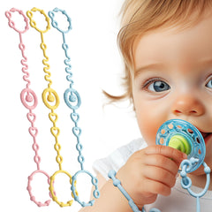 Neepanda pacifier clip pink trio pack secures pacifiers and toys on the go.
