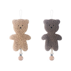 NEHET baby cartoon pacifier clip with bear design keeps pacifier secure and within reach.
