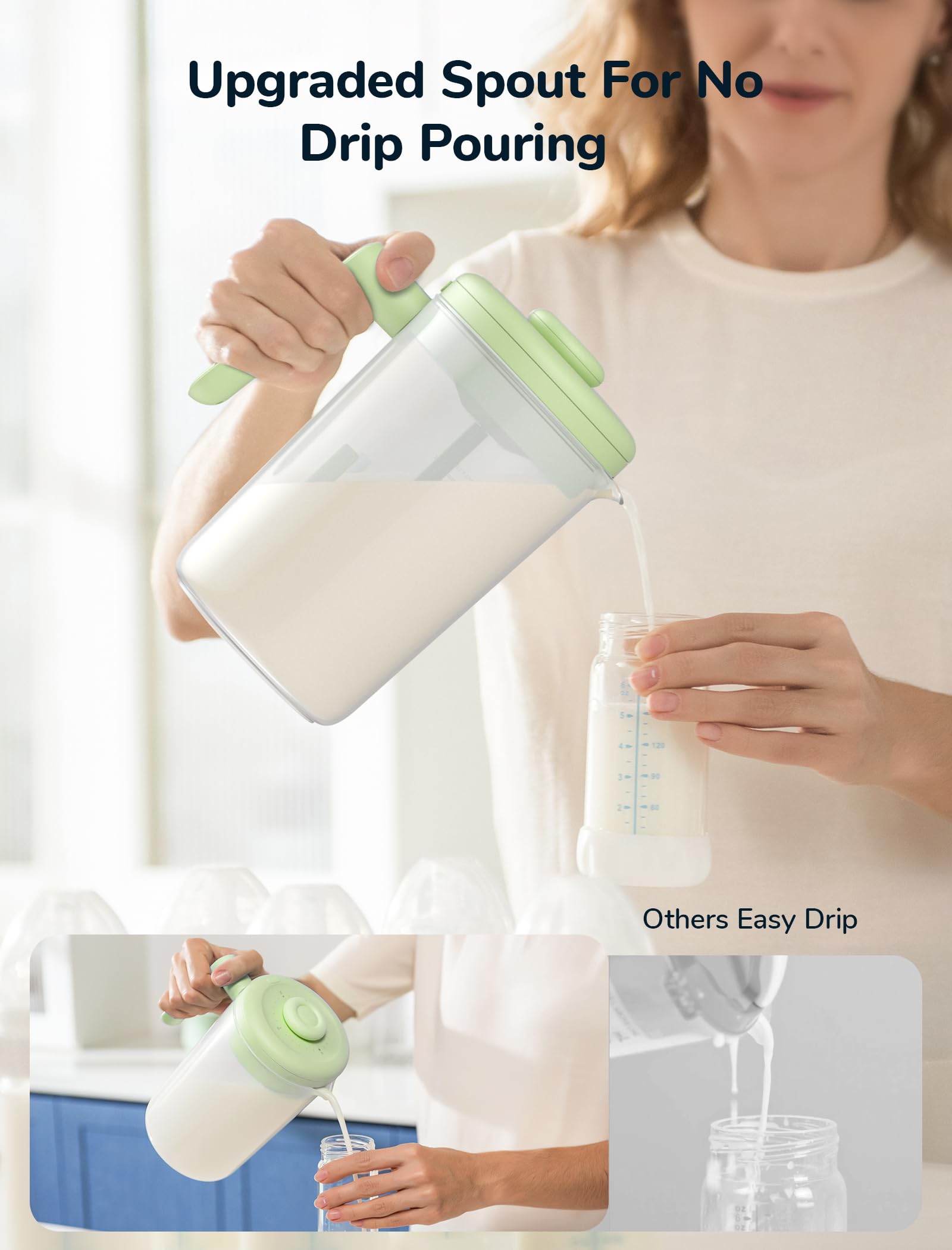 NehNeh Baby fridge-ready breastmilk pitcher supports safe cold storage.