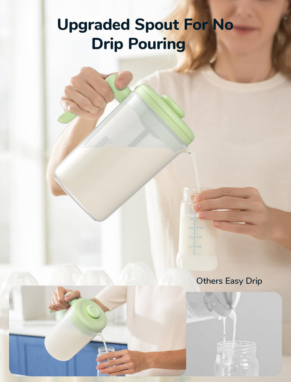 NehNeh Baby fridge-ready breastmilk pitcher supports safe cold storage.