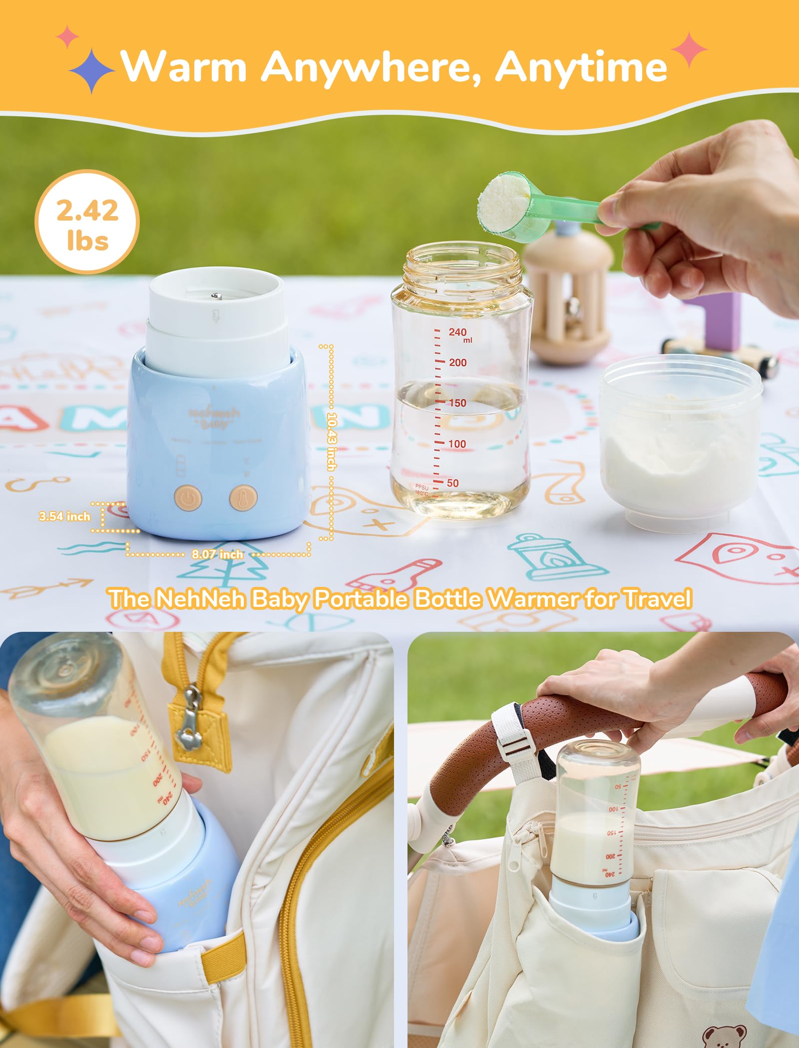 NehNeh 10,000mAh battery powers several heating cycles for busy days