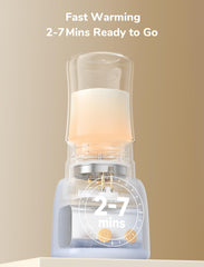 NehNeh warmer heats 4 oz to 98°F in about two minutes for timely feeds