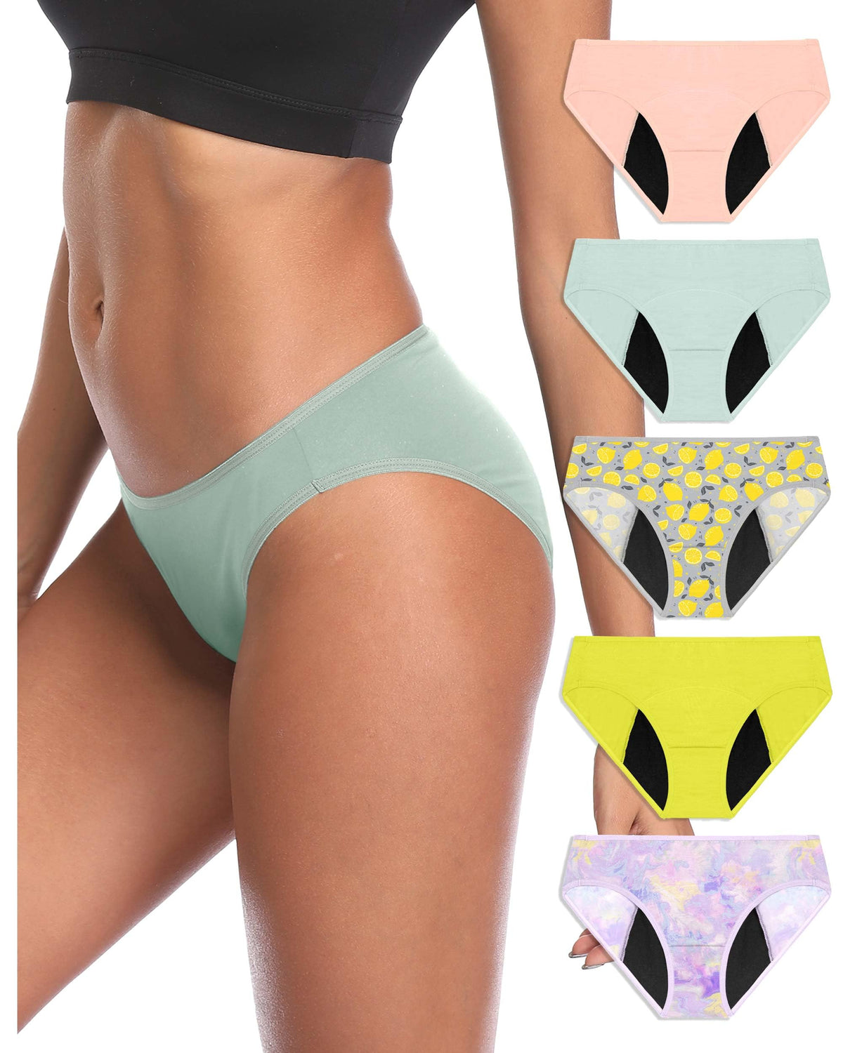 Neione period underwear front view, leakproof protection for light to moderate flow