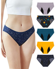 Neione period underwear galaxy print back view with leak protection
