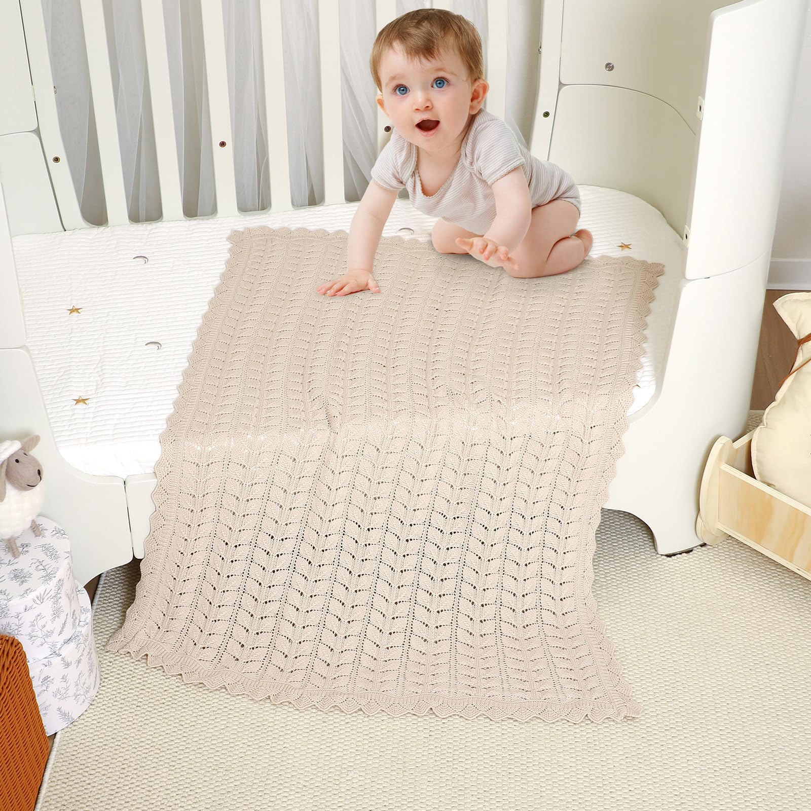 Neiwech crib blanket for nap time and cozy cuddles.