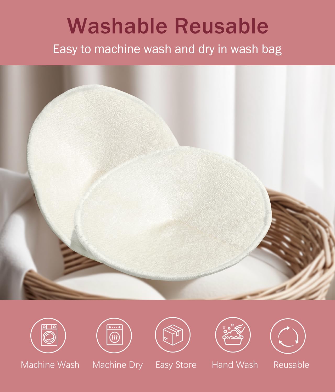 NEIYIDAREN 4.7-inch pads fit diverse cup sizes for everyday use.