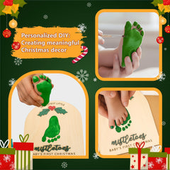 NELXI baby footprint art with clear instructions to capture tiny feet