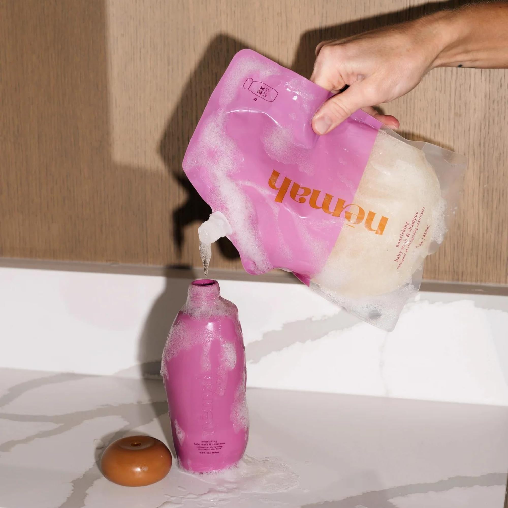 Nemah baby hair and body wash leaves hair soft.