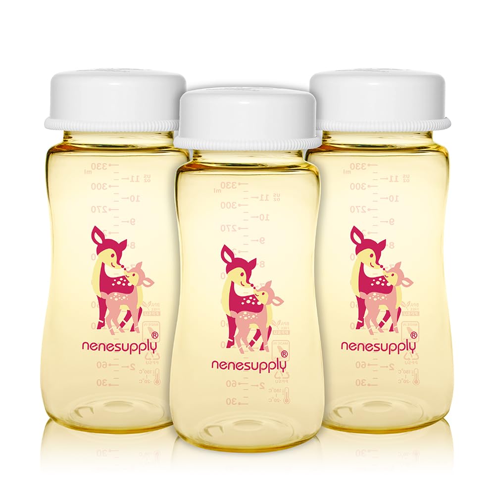 NENESUPPLY 11oz wide-mouth PPSU bottle with ergonomic design for easy feeding
