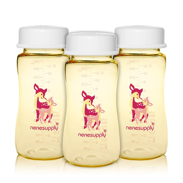 NENESUPPLY 11oz wide-mouth PPSU bottle with ergonomic design for easy feeding