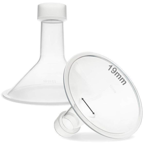 NENESUPPLY 19mm flange breastshield for Lansinoh pumps with comfortable daily use.