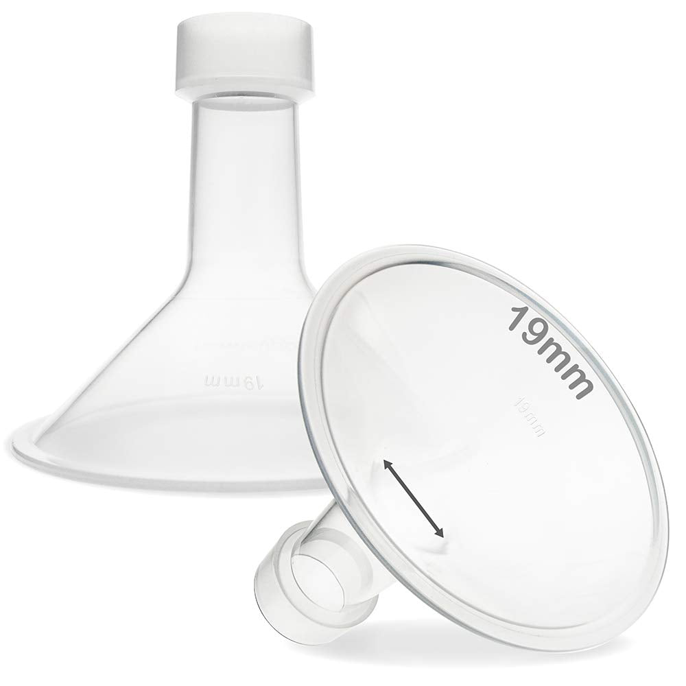 NENESUPPLY 19mm flange breastshield for Lansinoh pumps with comfortable daily use.