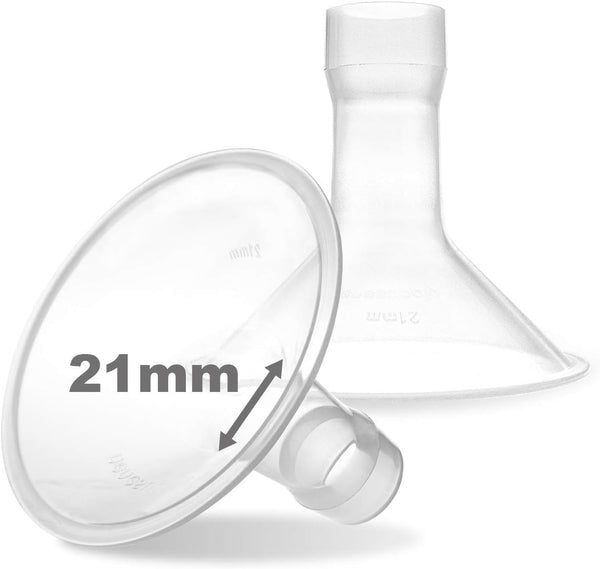Nenesupply 21mm flange close-up, comfortable shield fit for extended pumping.
