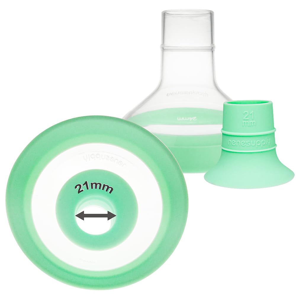 NENESUPPLY 24mm flange close-up for comfortable pumping with Lansinoh compatibility.