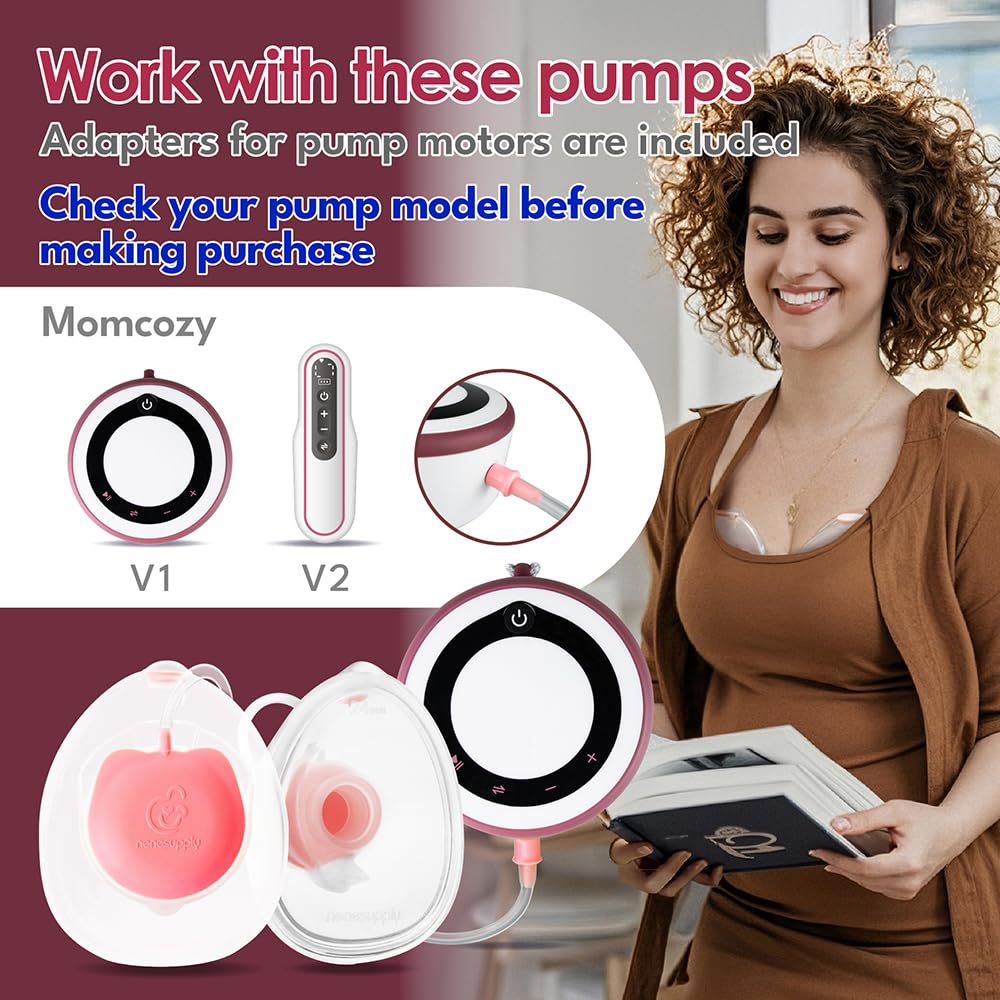 NENESUPPLY Momcozy compatibility diagram with tubing and connectors.