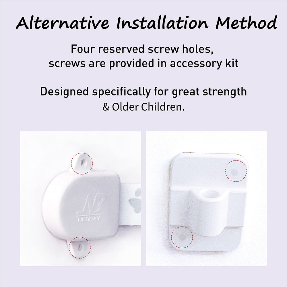 Neobay enlarged adhesive area emphasizes stronger mounting on door surfaces.