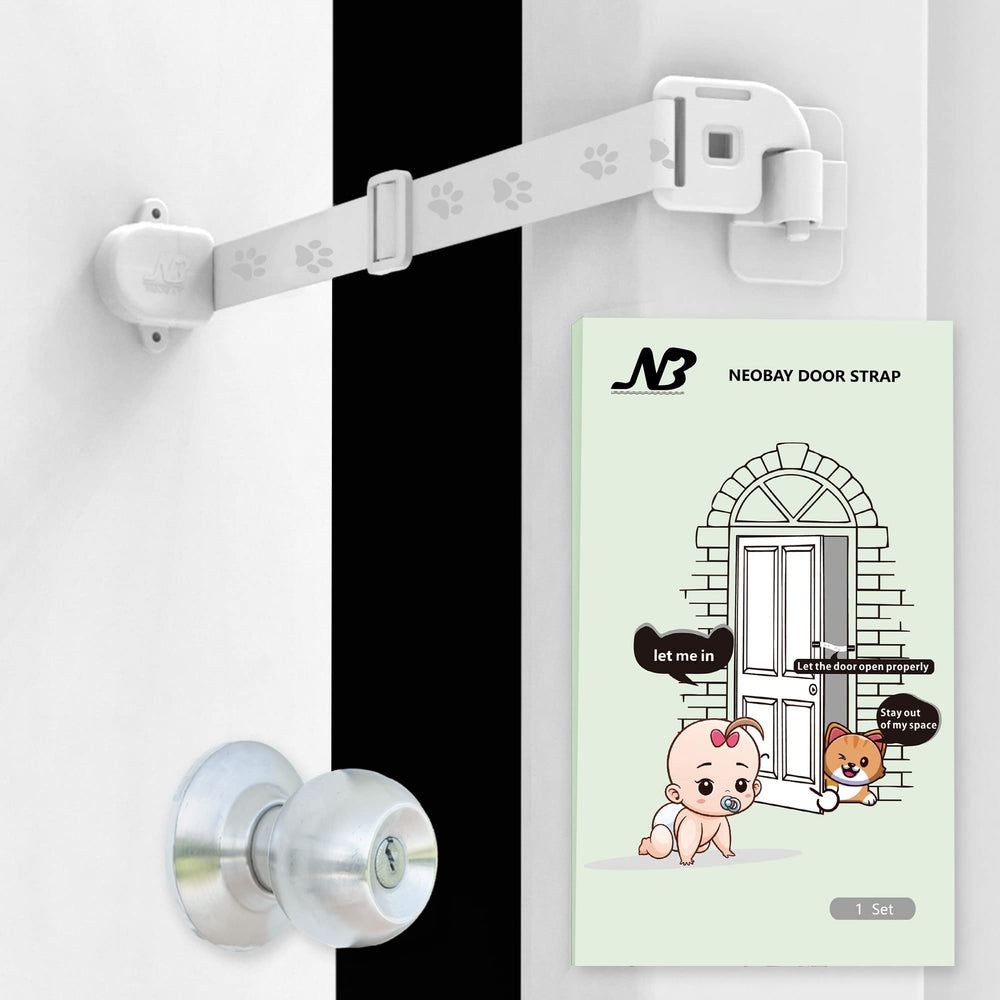 Neobay Magnetic Child Proof Door Lock main view shows safe cat access and child separation
