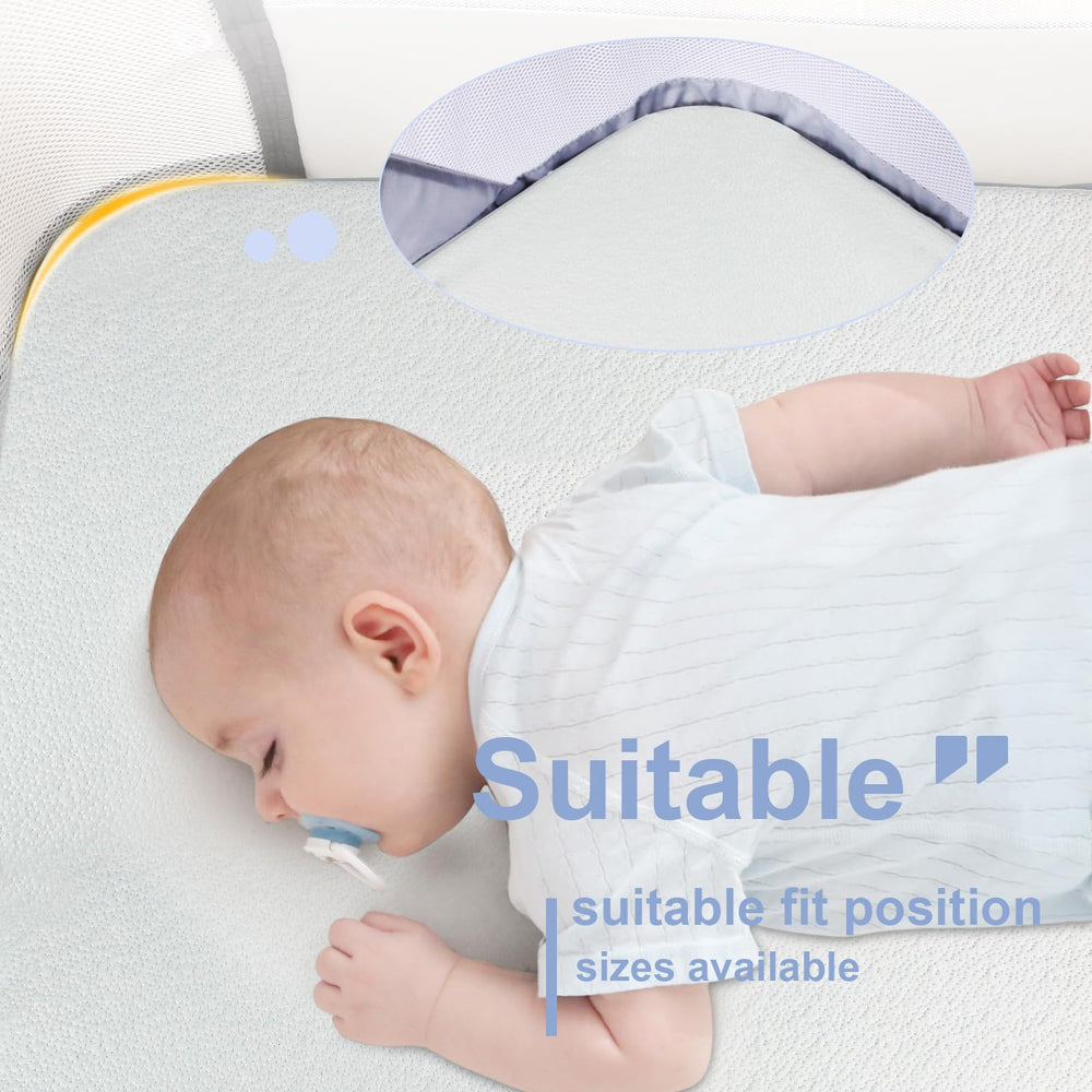 NeoBorn compatibility shot showing fit with 3-in-1 bassinet brands.