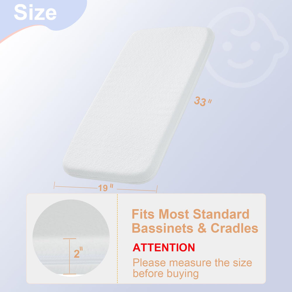 NeoBorn bassinet pad side view showing softer cooling gel layer.