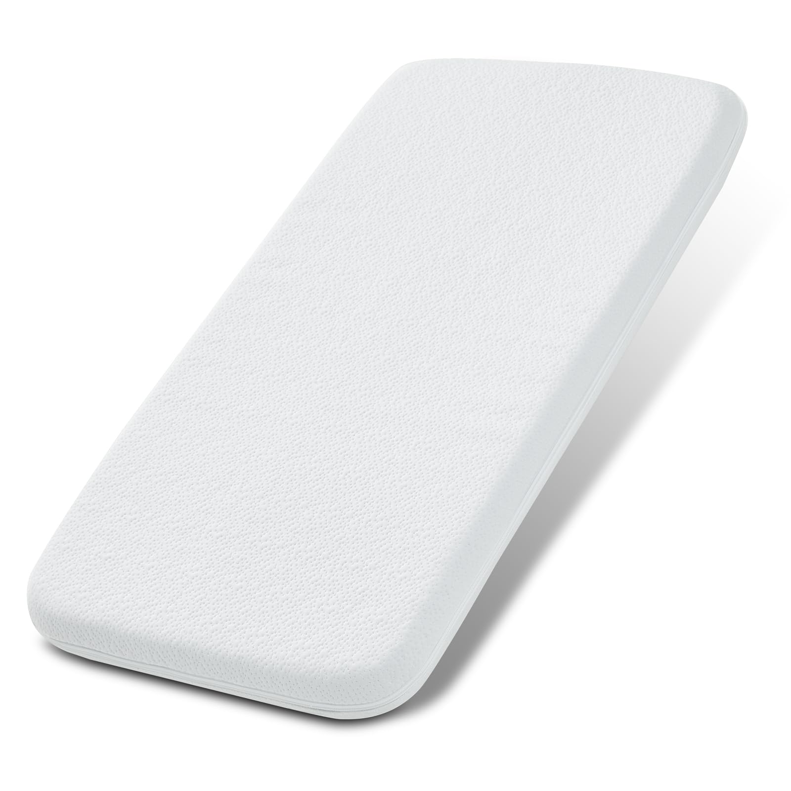 NeoBorn bassinet mattress pad dual-sided foam offers adaptable support for infants.