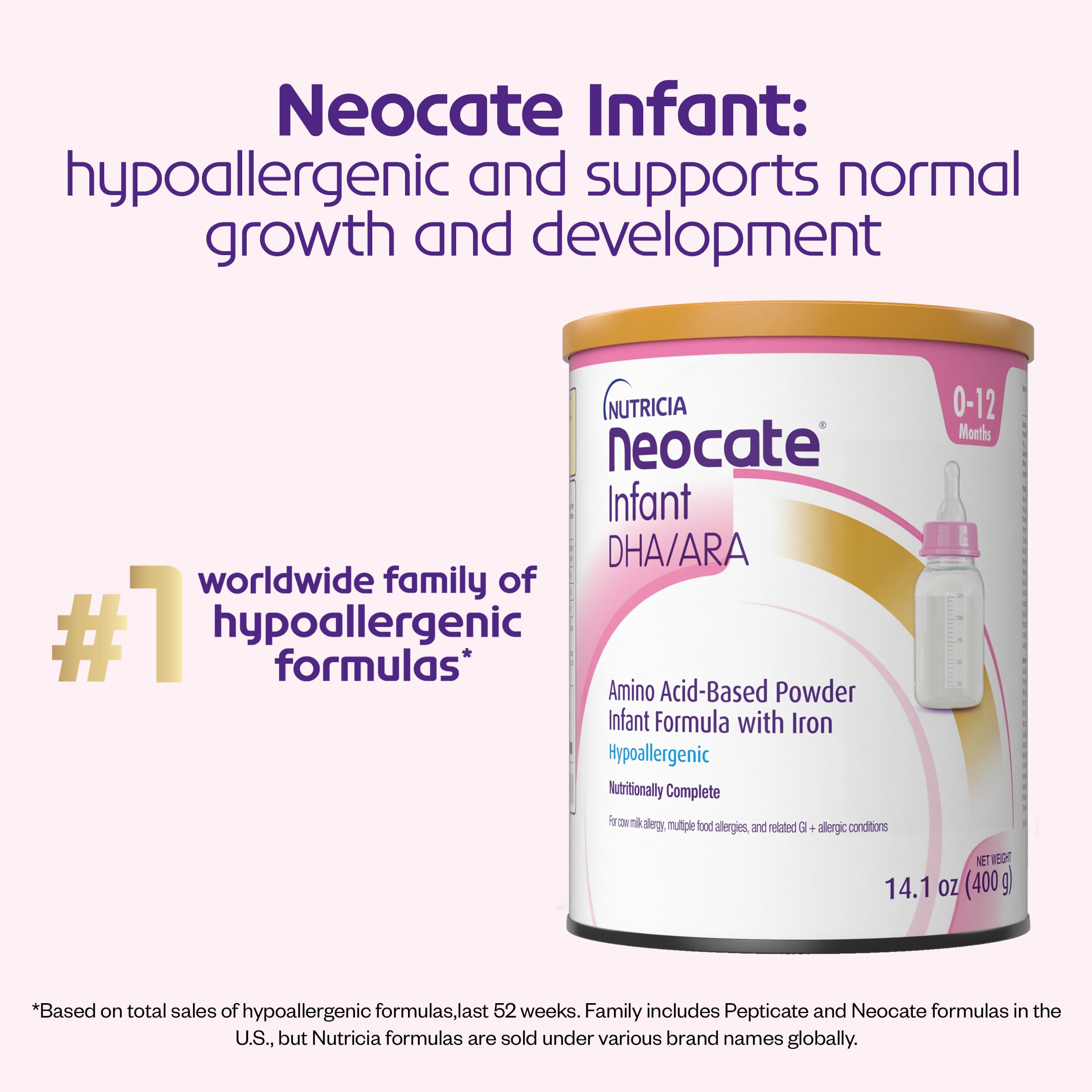 Neocate Infant formula with nucleotides for healthy growth.