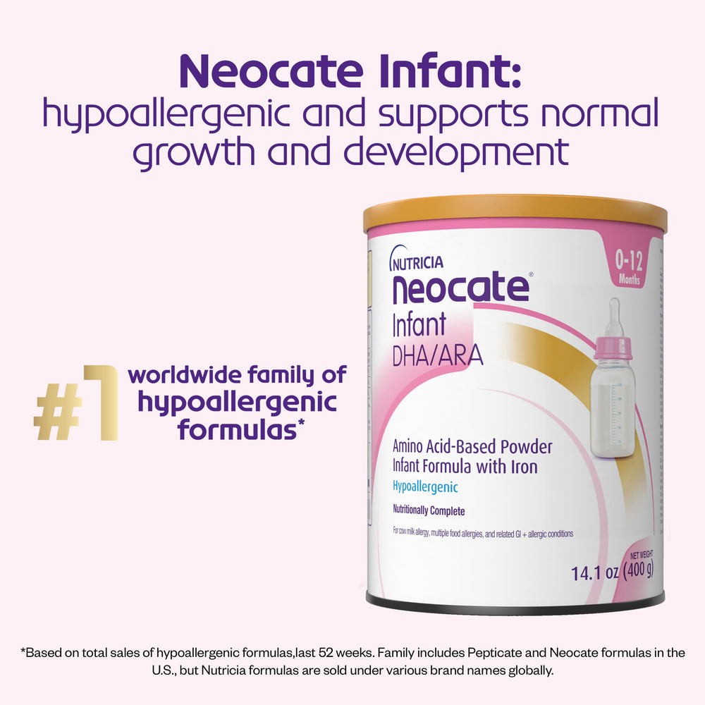 Neocate Infant formula with nucleotides for healthy growth.