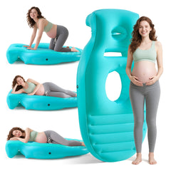 Neoflavie inflatable pillow teal angle view for prone support